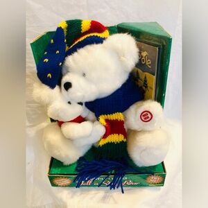 Light-Up Cheeks Tell A Story Bear Daddy Baby with Scarf Plush DanDee VTG 96or99